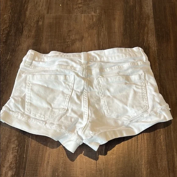 Celebrity Pink White Jean Shorts Distressed Cut-Off - Picture 4 of 8